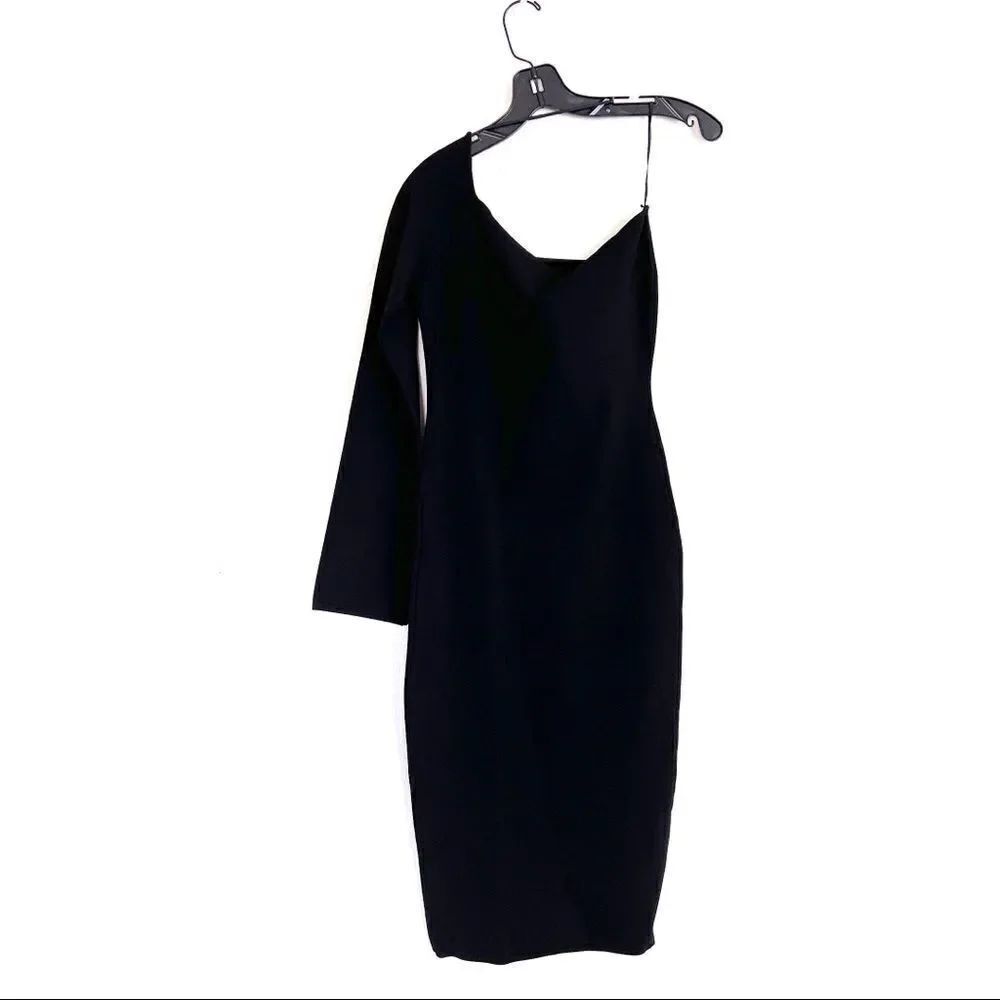 solace london fiorella knit midi dress black UK8/US4 - Picture 8 of 10